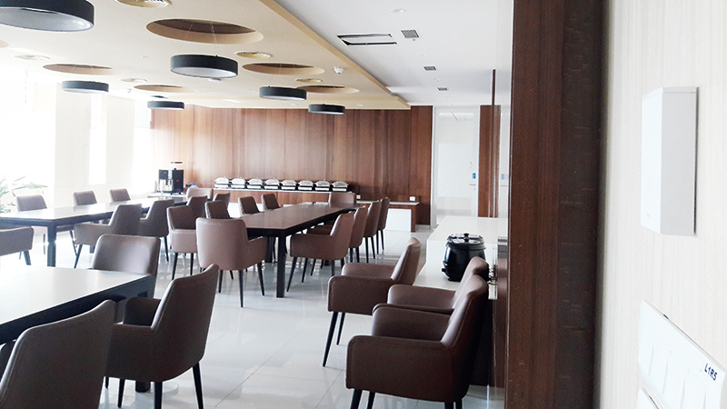 HVAC sensor installation in a dining room in Bangalore campus, Bangalore, India.