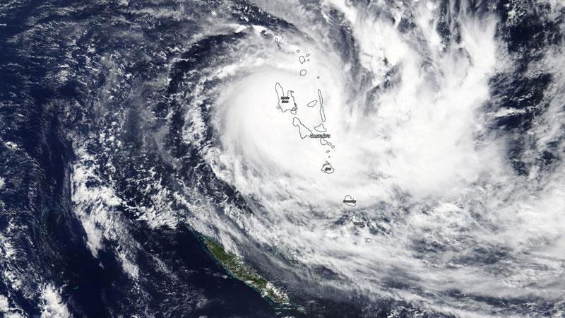 Cyclone Harold over Vanuatu