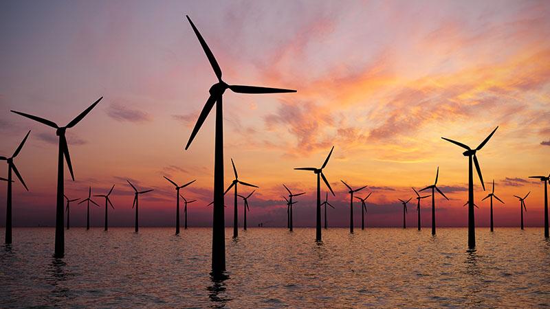 Wind turbines at sea
