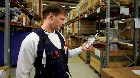 Man in a warehouse