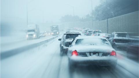 Cars in snow
