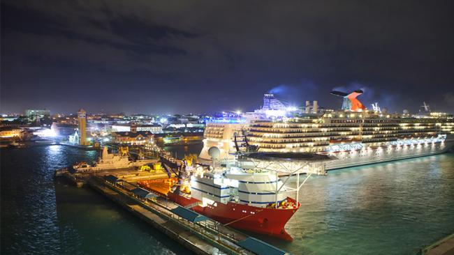 Port with ships