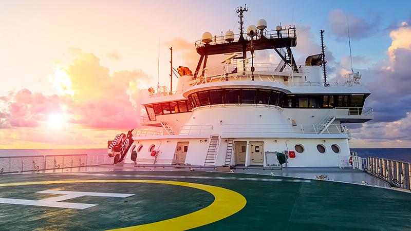 Helideck on ship