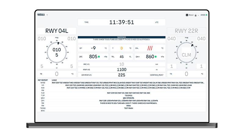AviMet user interface on laptop